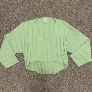 Princess Polly Cropped Green Sweater